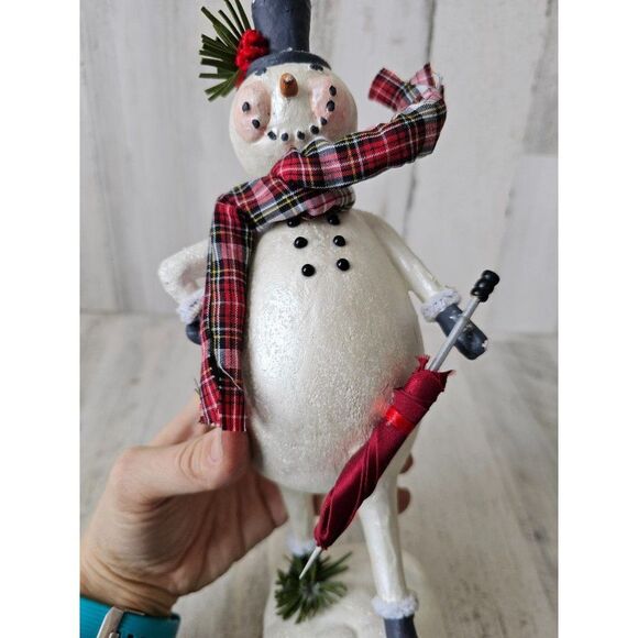 Snowman umbrella large decor figurine statue Xmas - Picture 8 of 9